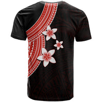 Polynesian T Shirt With Plumeria Flower Red LT6 - Polynesian Pride