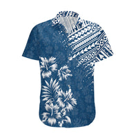 Hawaii Summer Couples Matching Outfits Combo Long Sleeve Dress Mix Polynesian Dark Blue LT6 - Polynesian Pride