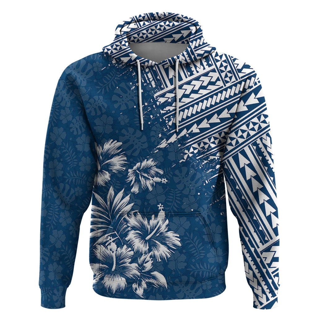 Hawaii Summer Hoodie Mix Polynesian Dark Blue LT6 Pullover Hoodie Blue - Polynesian Pride