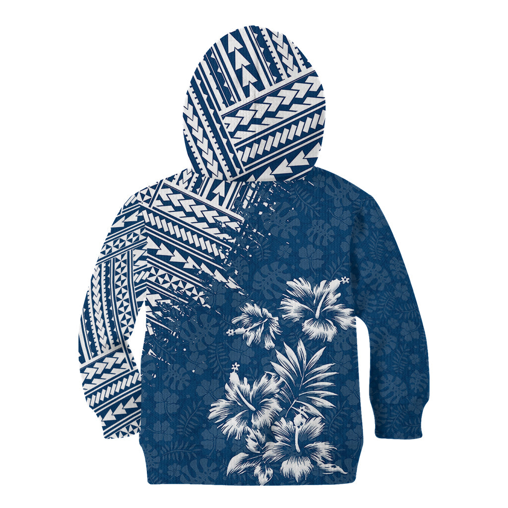 Hawaii Summer Kid Hoodie Mix Polynesian Dark Blue LT6 - Polynesian Pride