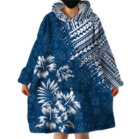 Hawaii Summer Wearable Blanket Hoodie Mix Polynesian Dark Blue LT6 - Polynesian Pride