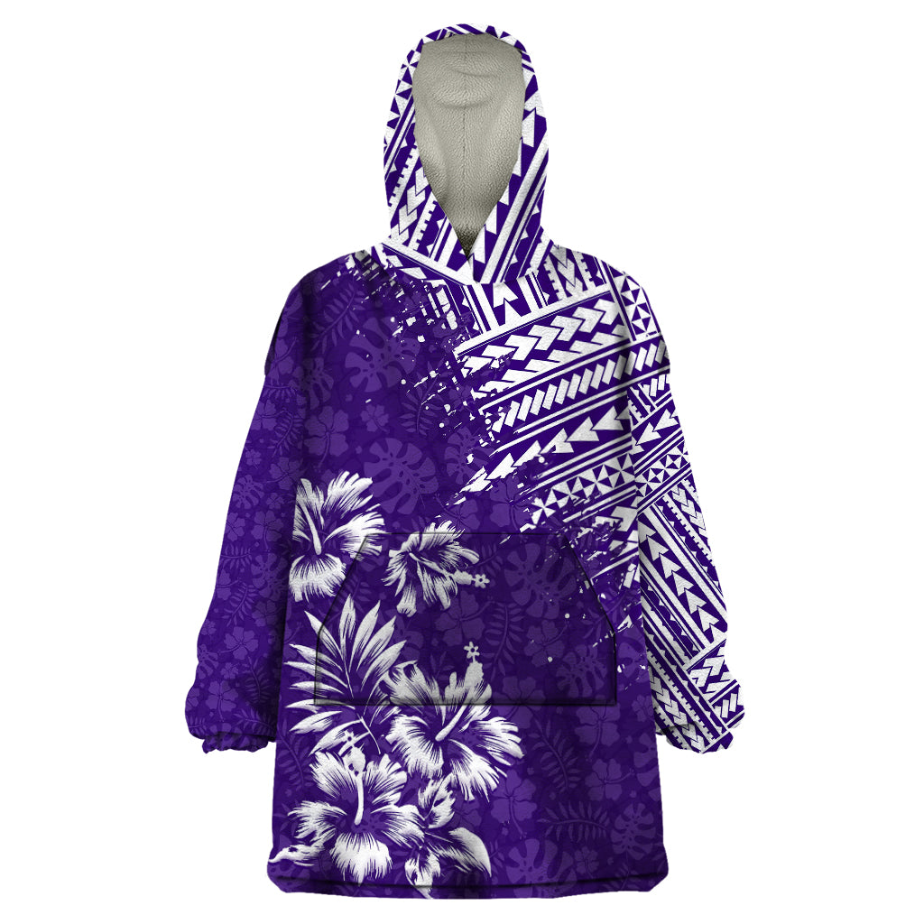 Hawaii Summer Wearable Blanket Hoodie Mix Polynesian Purple LT6 One Size Purple - Polynesian Pride