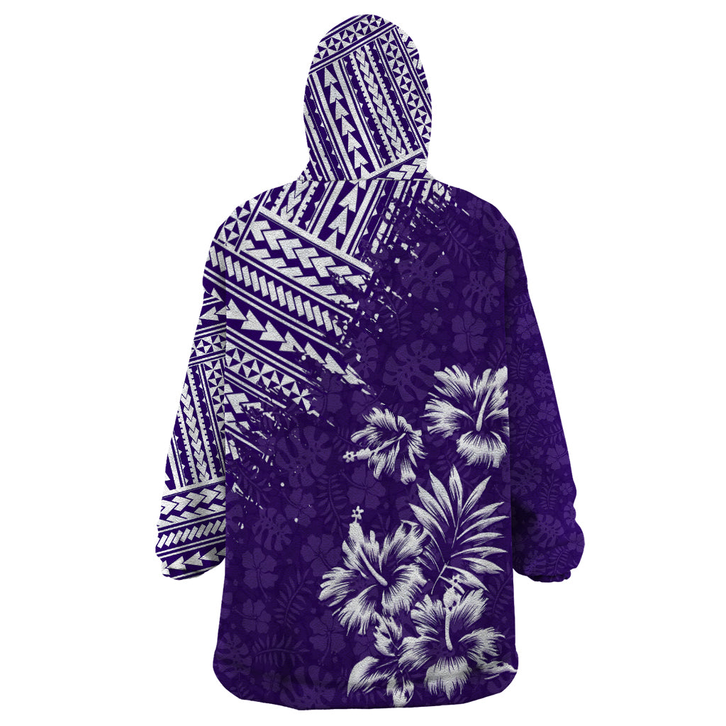 Hawaii Summer Wearable Blanket Hoodie Mix Polynesian Purple LT6 - Polynesian Pride