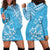 Hawaii Summer Hoodie Dress Mix Polynesian Light Blue LT6 - Polynesian Pride