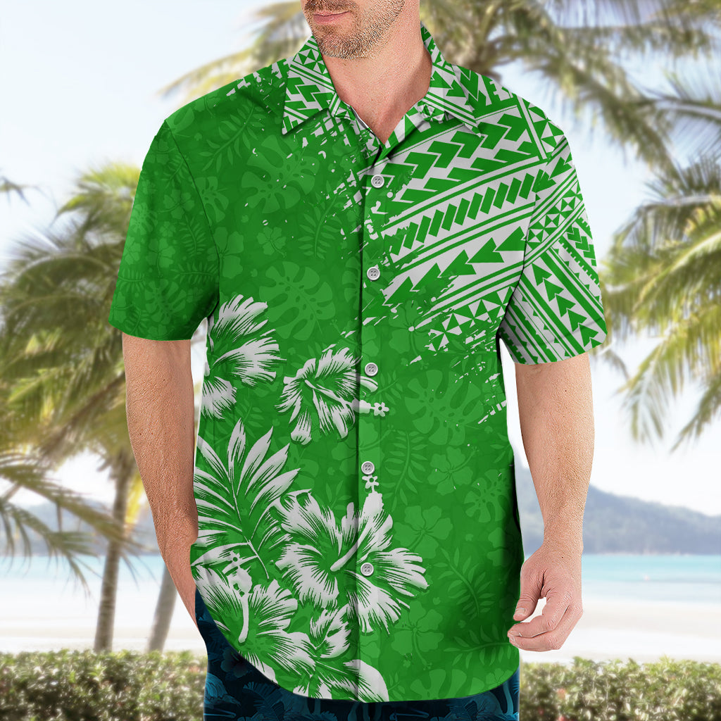 Hawaii Summer Hawaiian Shirt Mix Polynesian Green LT6 - Polynesian Pride