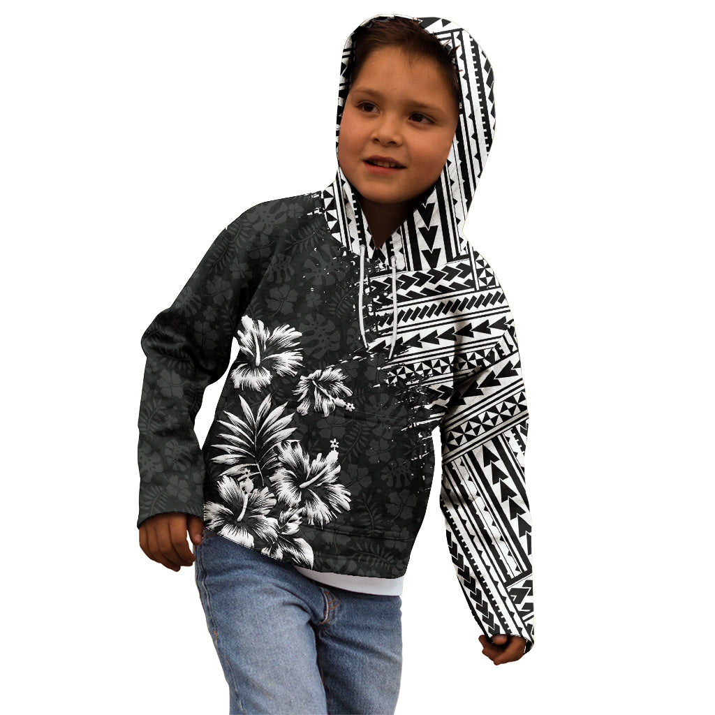 Hawaii Summer Kid Hoodie Mix Polynesian Black LT6 - Polynesian Pride