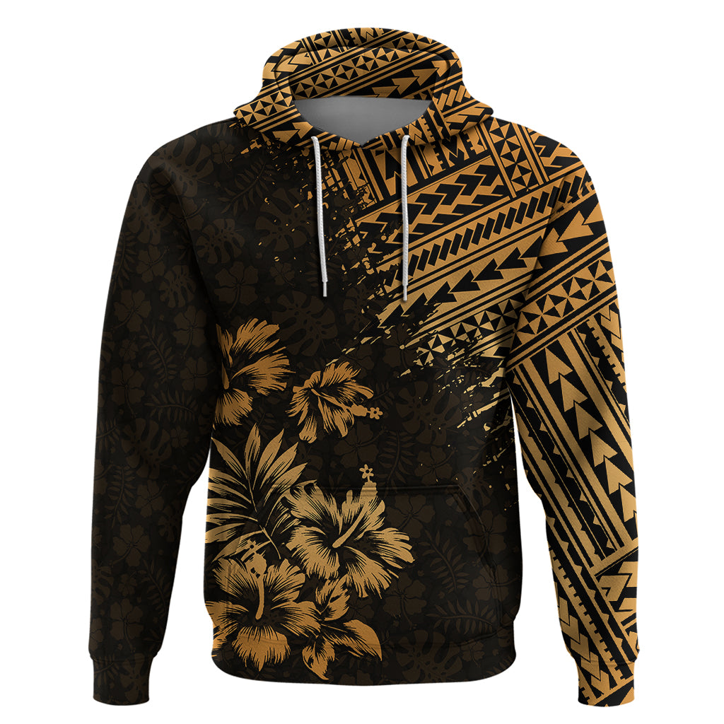 Hawaii Summer Hoodie Mix Polynesian Gold LT6 Pullover Hoodie Gold - Polynesian Pride