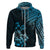 Hawaii Summer Hoodie Mix Polynesian Black Blue LT6 Zip Hoodie Blue - Polynesian Pride