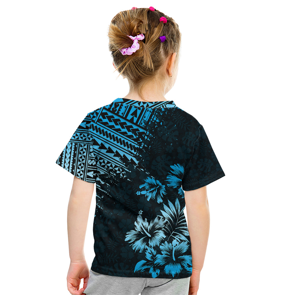 Hawaii Summer Kid T Shirt Mix Polynesian Black-Blue LT6 - Polynesian Pride
