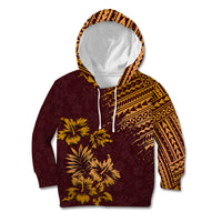 Hawaii Summer Kid Hoodie Mix Polynesian Brown LT6 Brown - Polynesian Pride