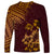 Hawaii Summer Long Sleeve Shirt Mix Polynesian Brown LT6 - Polynesian Pride