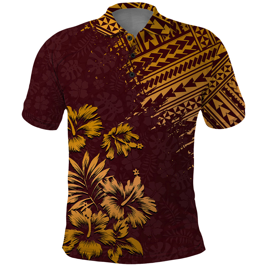 Hawaii Summer Polo Shirt Mix Polynesian Brown LT6 Brown - Polynesian Pride