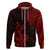 Hawaii Summer Hoodie Mix Polynesian Black Red LT6 Zip Hoodie Red - Polynesian Pride