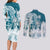 Polynesian Sea Turtle Couples Matching Long Sleeve Bodycon Dress and Long Sleeve Button Shirts Tribal LT6 - Polynesian Pride