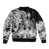 Polynesian Sea Turtle Bomber Jacket Tribal Black LT6 - Polynesian Pride