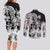 Polynesian Sea Turtle Couples Matching Long Sleeve Bodycon Dress and Long Sleeve Button Shirts Tribal Black LT6 - Polynesian Pride