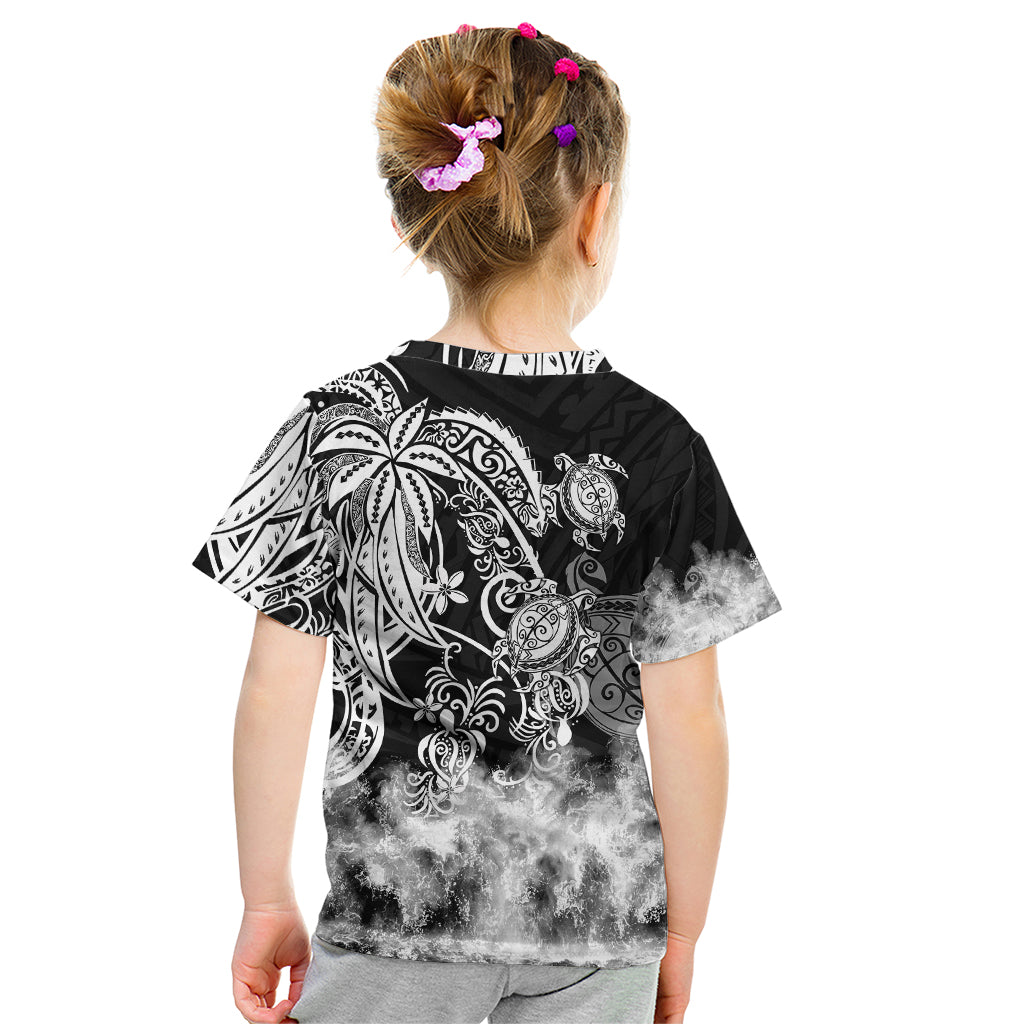 Polynesian Sea Turtle Kid T Shirt Tribal Black LT6 - Polynesian Pride