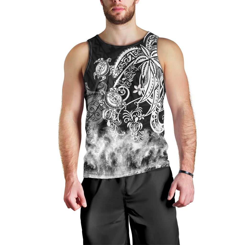 Polynesian Sea Turtle Men Tank Top Tribal Black LT6 - Polynesian Pride