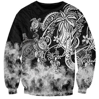 Polynesian Sea Turtle Sweatshirt Tribal Black LT6 Unisex Black - Polynesian Pride