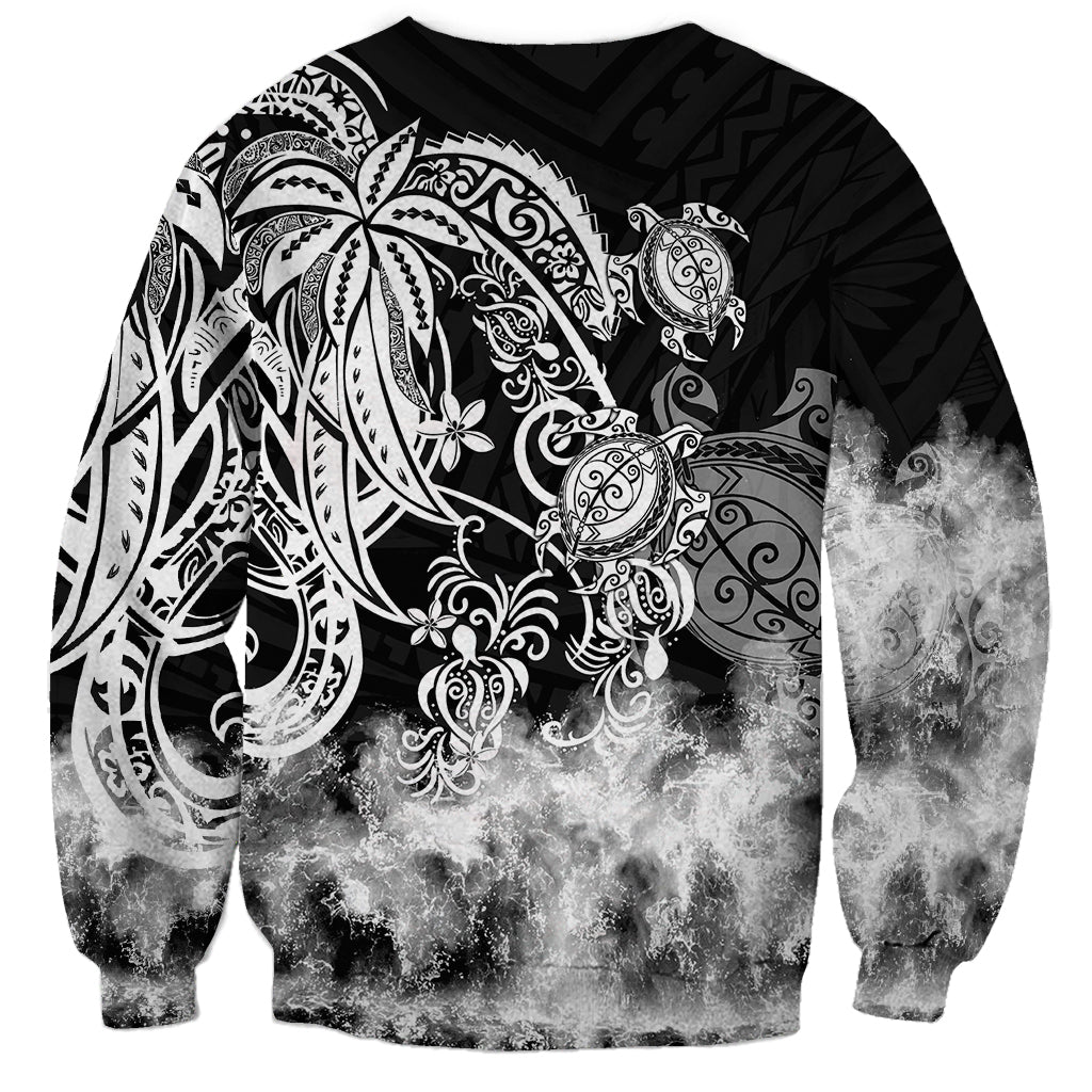 Polynesian Sea Turtle Sweatshirt Tribal Black LT6 - Polynesian Pride