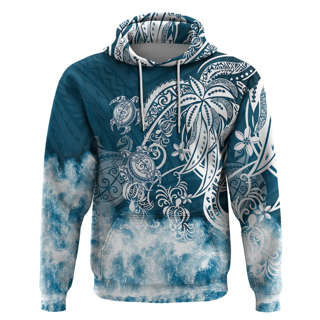 Polynesian Sea Turtle Hoodie Tribal Blue LT6 Blue - Polynesian Pride