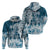 Polynesian Sea Turtle Hoodie Tribal Blue LT6 - Polynesian Pride