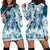 Polynesian Sea Turtle Hoodie Dress Tribal Blue LT6 - Polynesian Pride