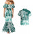 Polynesian Sea Turtle Couples Matching Mermaid Dress And Hawaiian Shirt Tribal Green LT6 - Polynesian Pride