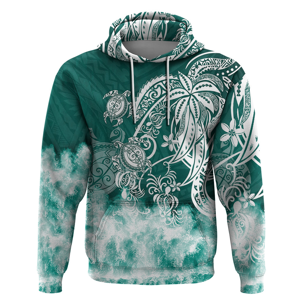 Polynesian Sea Turtle Hoodie Tribal Green LT6 Green - Polynesian Pride