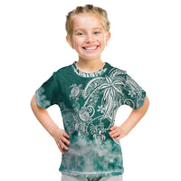 Polynesian Sea Turtle Kid T Shirt Tribal Green LT6 Green - Polynesian Pride