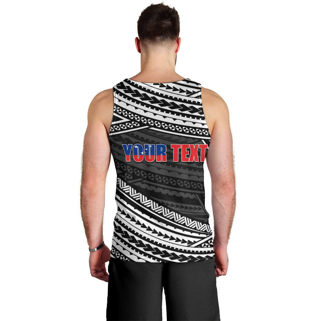 (Custom Personalised) Happy Fathers Day Samoa Men Tank Top I Love You Dad Black LT6 - Polynesian Pride