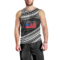 (Custom Personalised) Happy Fathers Day Samoa Men Tank Top I Love You Dad Black LT6 - Polynesian Pride