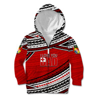 (Custom Personalised) Happy Fathers Day Tonga Kid Hoodie I Love You Dad LT6 - Polynesian Pride