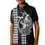 Polynesian Kid Polo Shirt Hawaiian Warrior and Aloha Girl With Hammerhead Shark Tattoos White LT6 Kid White - Polynesian Pride