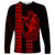 Polynesian Long Sleeve Shirt Hawaiian Warrior and Aloha Girl With Hammerhead Shark Tattoos Red LT6 Unisex Red - Polynesian Pride