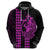 Polynesian Hoodie Hawaiian Warrior and Aloha Girl With Hammerhead Shark Tattoos Purple LT6 - Polynesian Pride