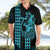 Polynesian Hawaiian Shirt Hawaiian Warrior and Aloha Girl With Hammerhead Shark Tattoos Light Blue LT6 - Polynesian Pride