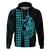 Polynesian Hoodie Hawaiian Warrior and Aloha Girl With Hammerhead Shark Tattoos Light Blue LT6 Blue - Polynesian Pride