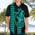 Polynesian Hawaiian Shirt Hawaiian Warrior and Aloha Girl With Hammerhead Shark Tattoos Turquoise LT6 - Polynesian Pride