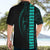 Polynesian Hawaiian Shirt Hawaiian Warrior and Aloha Girl With Hammerhead Shark Tattoos Turquoise LT6 - Polynesian Pride