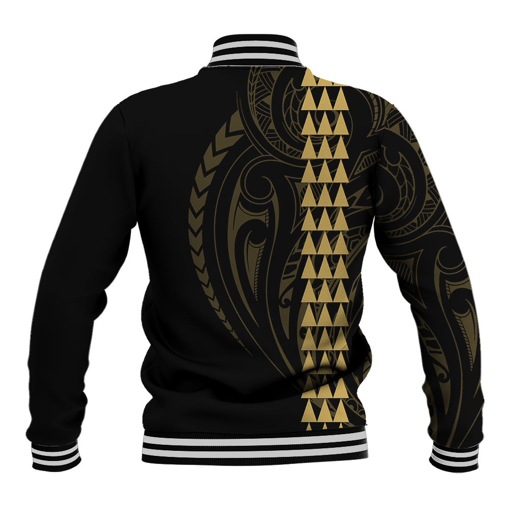 Polynesian Baseball Jacket Hawaiian Warrior and Aloha Girl With Hammerhead Shark Tattoos Gold LT6 - Polynesian Pride