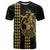 Polynesian T Shirt Hawaiian Warrior and Aloha Girl With Hammerhead Shark Tattoos Gold LT6 Gold - Polynesian Pride