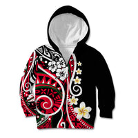 Plumeria Polynesian Kid Hoodie Trending Red LT6 Zip Hoodie Red - Polynesian Pride