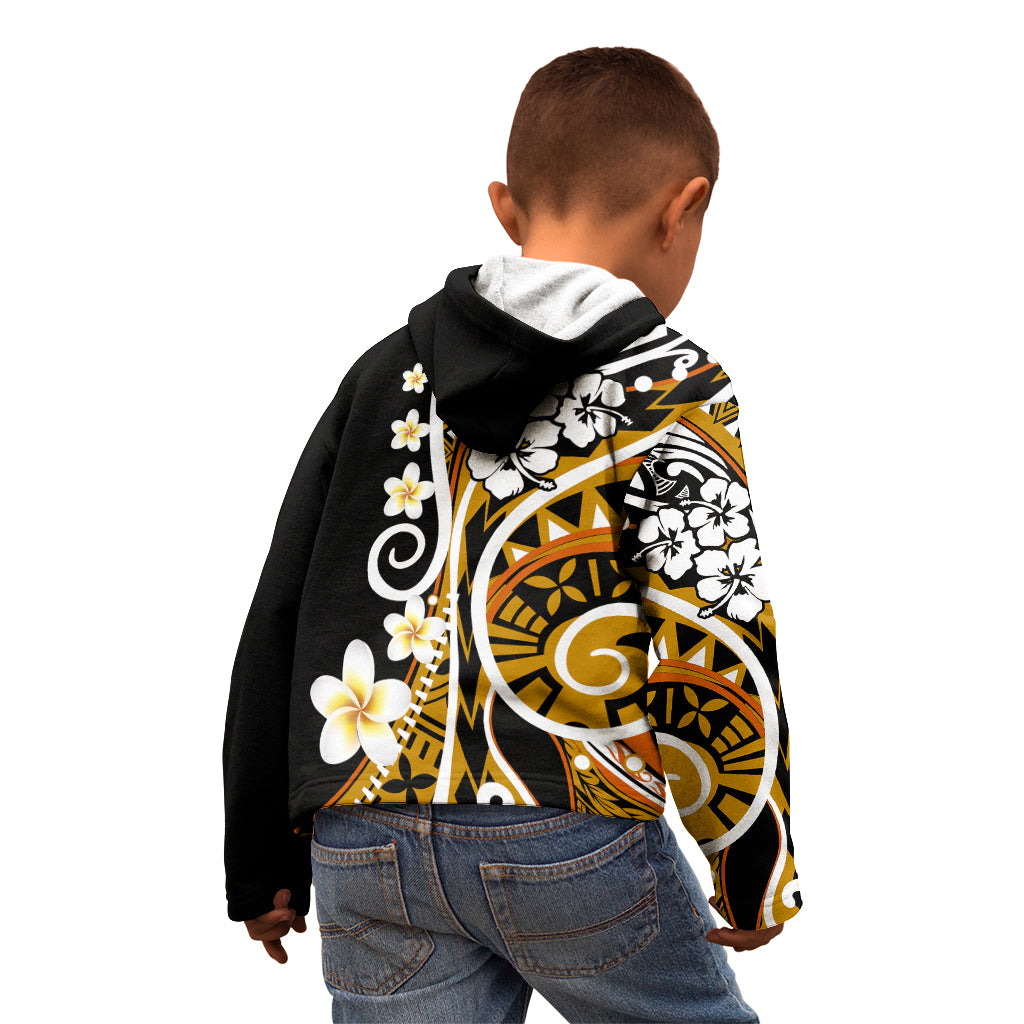 Plumeria Polynesian Kid Hoodie Trending Gold LT6 - Polynesian Pride