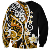 Plumeria Polynesian Sweatshirt Trending Gold LT6 Unisex Gold - Polynesian Pride