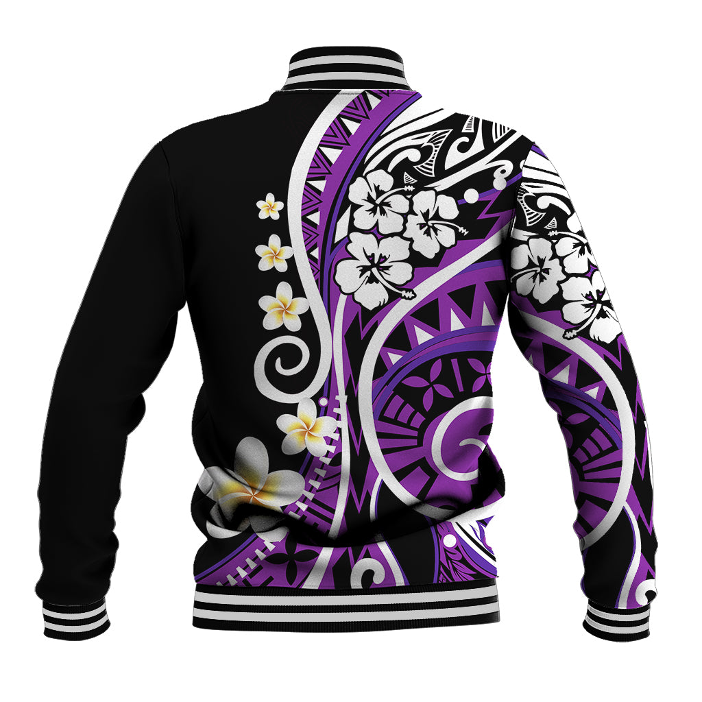 Plumeria Polynesian Baseball Jacket Trending Purple LT6 - Polynesian Pride