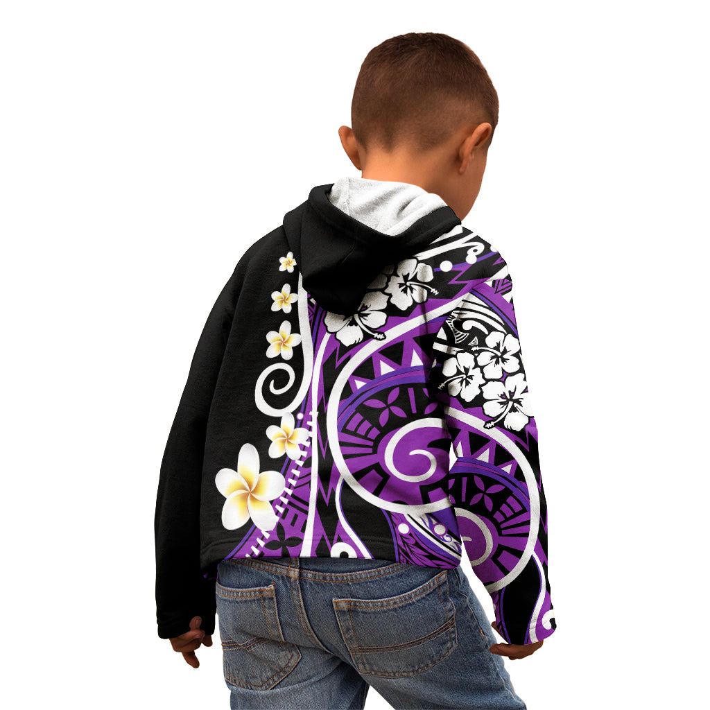 Plumeria Polynesian Kid Hoodie Trending Purple LT6 - Polynesian Pride