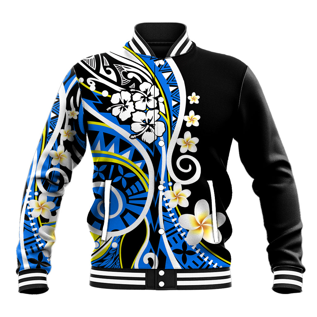 Plumeria Polynesian Baseball Jacket Trending Blue LT6 Unisex Blue - Polynesian Pride