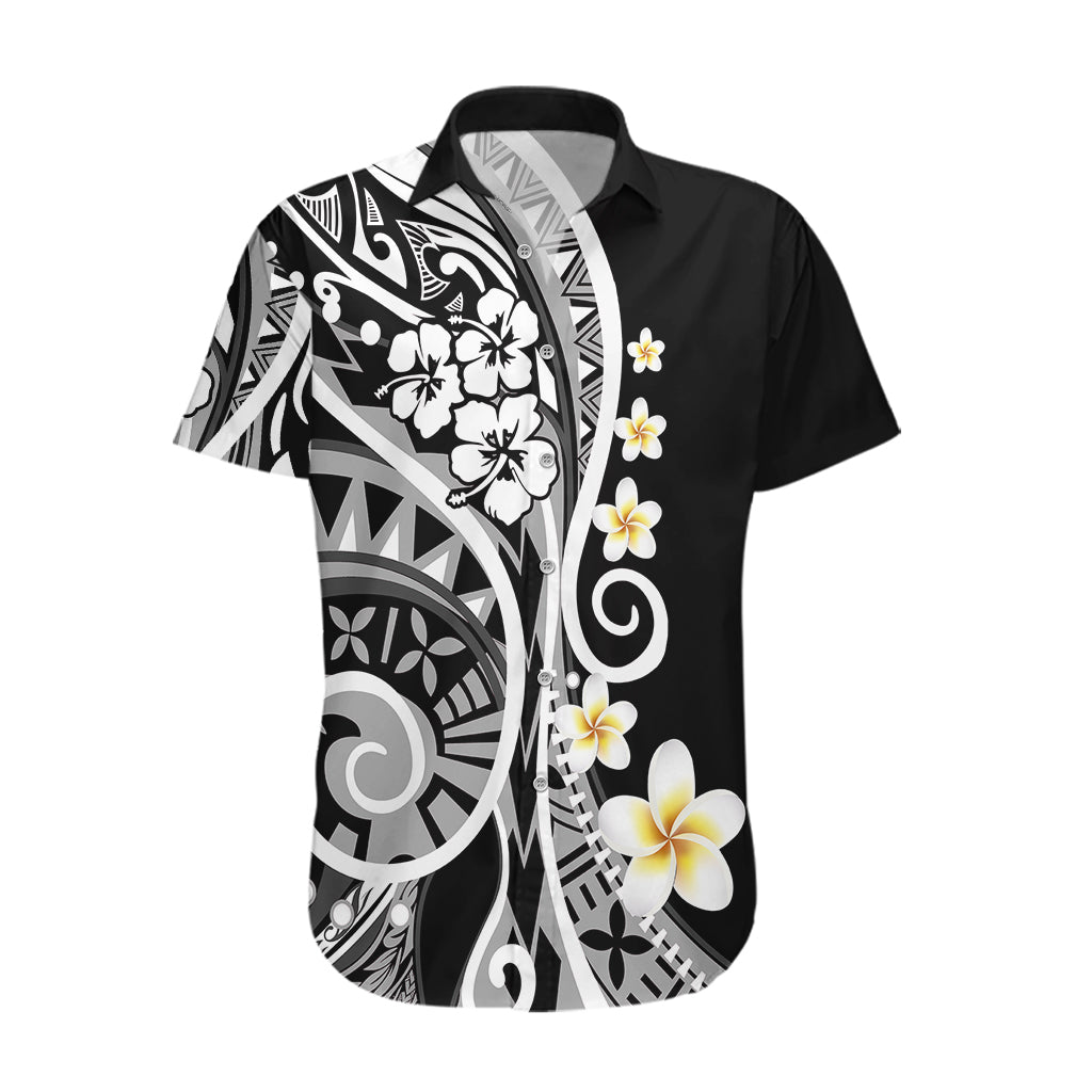 Plumeria Polynesian Hawaiian Shirt Trending Black LT6 Black - Polynesian Pride