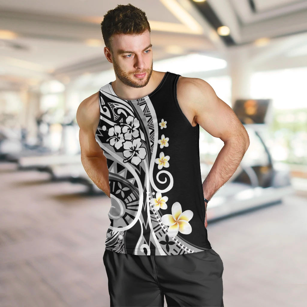 Plumeria Polynesian Men Tank Top Trending Black LT6 - Polynesian Pride
